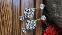 Load image into Gallery viewer, Malaika Pink Polki Dangler Earrings