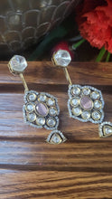 Load image into Gallery viewer, Malaika Pink Polki Dangler Earrings