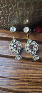 Malaika Red Polki Dangler Earrings
