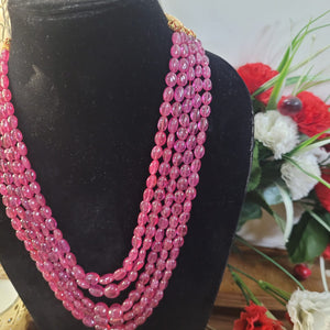 Natural Ruby maniya  ovals precious Necklace