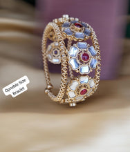 Load image into Gallery viewer, Broad kundan openable bracelet