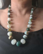 Load image into Gallery viewer, Gemzlane Green stone Beaded necklace