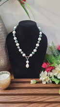 Load image into Gallery viewer, Designer Green white Pearl Beaded Necklace