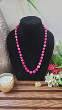 Load image into Gallery viewer, Dark Pink Gemstone Beaded Necklace