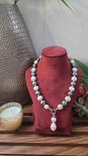 Load image into Gallery viewer, Designer Green white Pearl Beaded Necklace