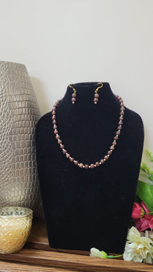 Brown Gemstone Beaded Necklace set