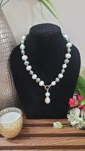 Load image into Gallery viewer, Designer Green white Pearl Beaded Necklace