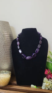 Purple Gemstone Beaded Necklace