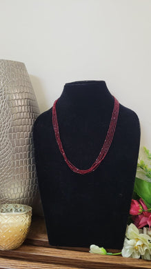 Maroon Beaded Necklace