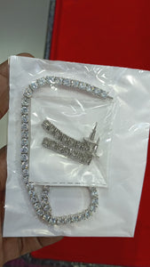 Solitaire White Diamond Necklace set