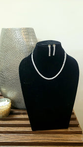 Solitaire White Diamond Necklace set