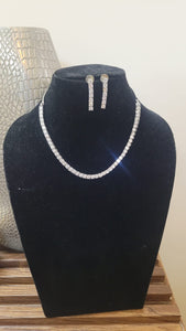 Solitaire White Diamond Necklace set