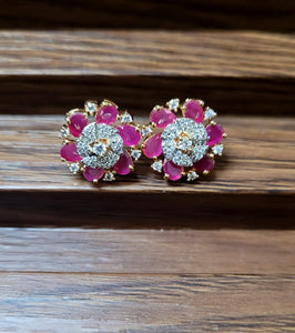 Galaxy Ruby Studs Earrings