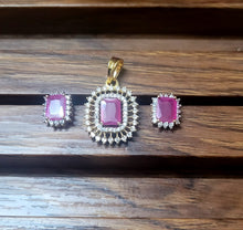 Load image into Gallery viewer, Cute Ruby Diamond Pendant Necklace Set
