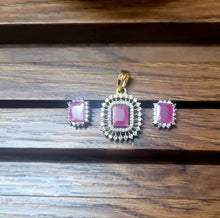 Load image into Gallery viewer, Cute Ruby Diamond Pendant Necklace Set