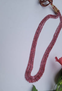 Precious Pink Ruby Triple line necklace