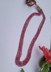 Precious Pink Ruby Triple line necklace