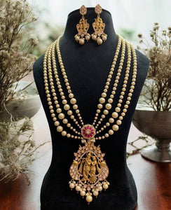 Radha Krishan Long diamond Necklace set