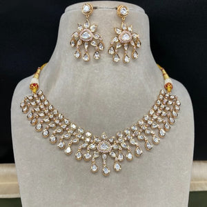 Tiara Polki Kundan Fusion diamond Necklace set
