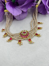 Load image into Gallery viewer, Real Pearl (Basra)Choker Kundan Necklace  Set