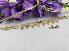 Load image into Gallery viewer, Real Pearl (Basra)Choker Kundan Necklace  Set