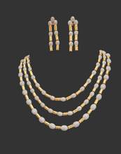 Load image into Gallery viewer, Triple Layered Zirconia Diamond Necklace set