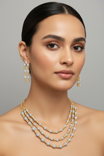 Load image into Gallery viewer, Triple Layered Zirconia Diamond Necklace set