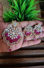 Load image into Gallery viewer, Ruby cz Pendant Necklace Set