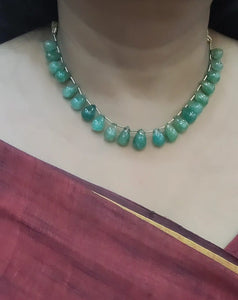 Natural green Drops designer  necklace set