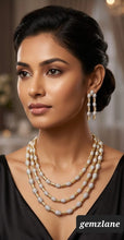 Load image into Gallery viewer, Triple Layered Zirconia Diamond Necklace set
