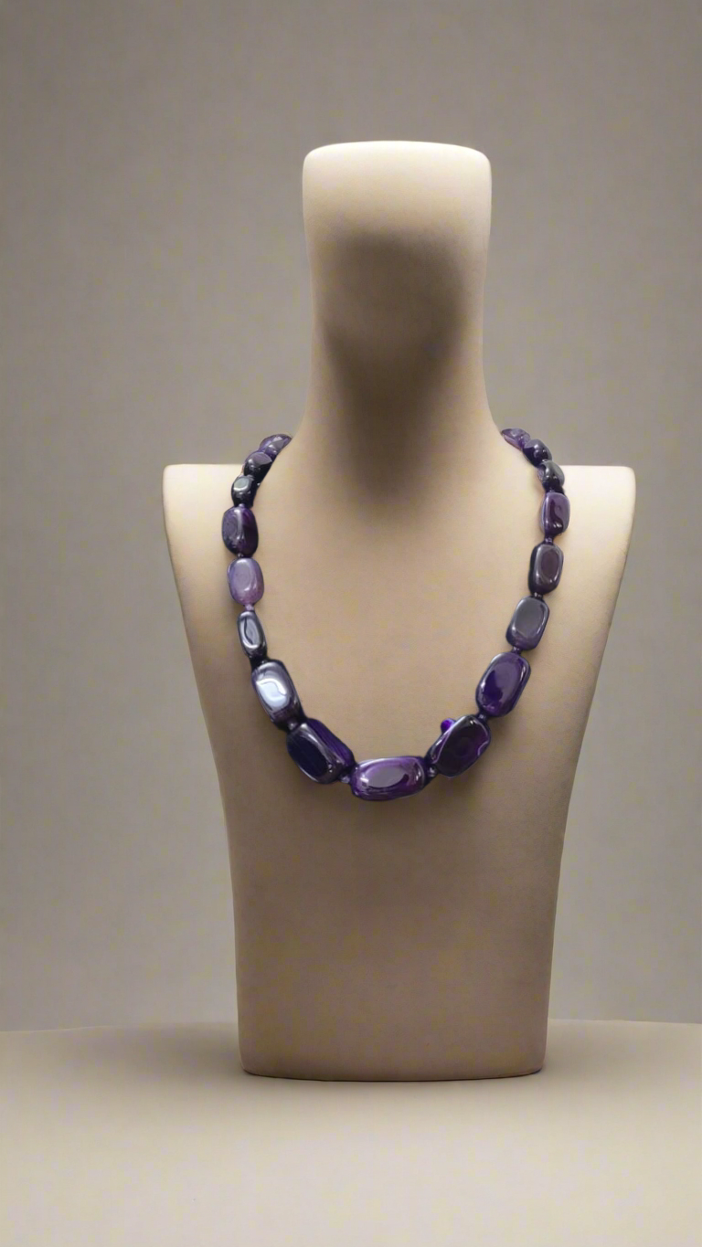 Purple Gemstone Beaded Necklace