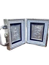 Load image into Gallery viewer, Laxmi Ganesh Pocket Folder Temple for Pooja Room/999 Silver Foiled