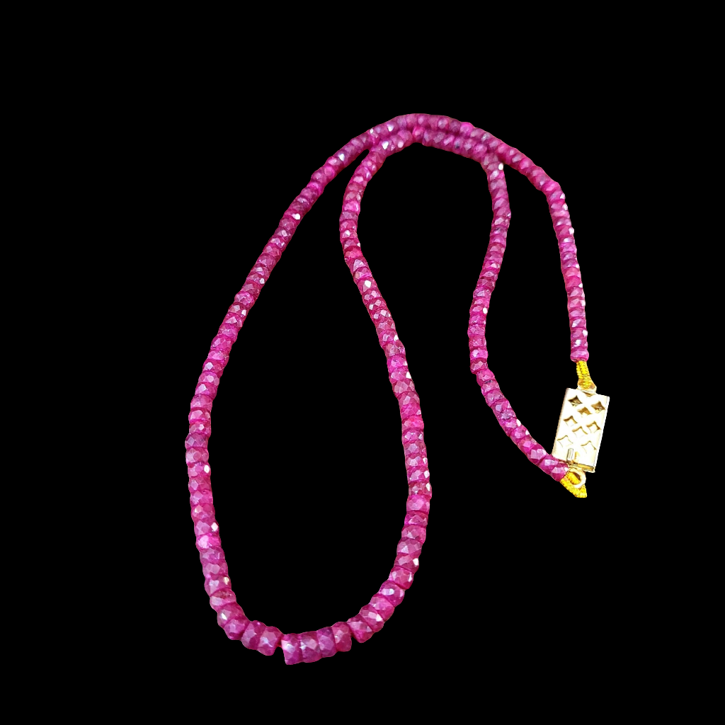 Precious Ruby Gemstone single line Necklace