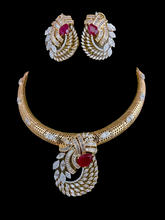Load image into Gallery viewer, Red Hasli Diamond Necklace set