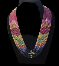 Load image into Gallery viewer, Precious Multi gemstones 13 strands Necklace with  certificate