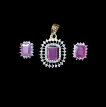 Load image into Gallery viewer, Cute Ruby Diamond Pendant Necklace Set