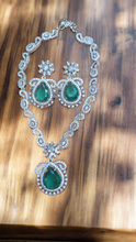 Load image into Gallery viewer, Aquamarine Diamond Necklace set