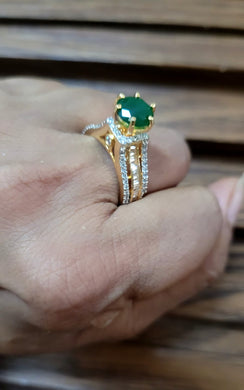 Ishika Green adjustable Ring