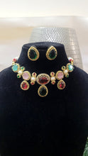 Load image into Gallery viewer, Sabyasachi inspired choker Diamond Necklace set