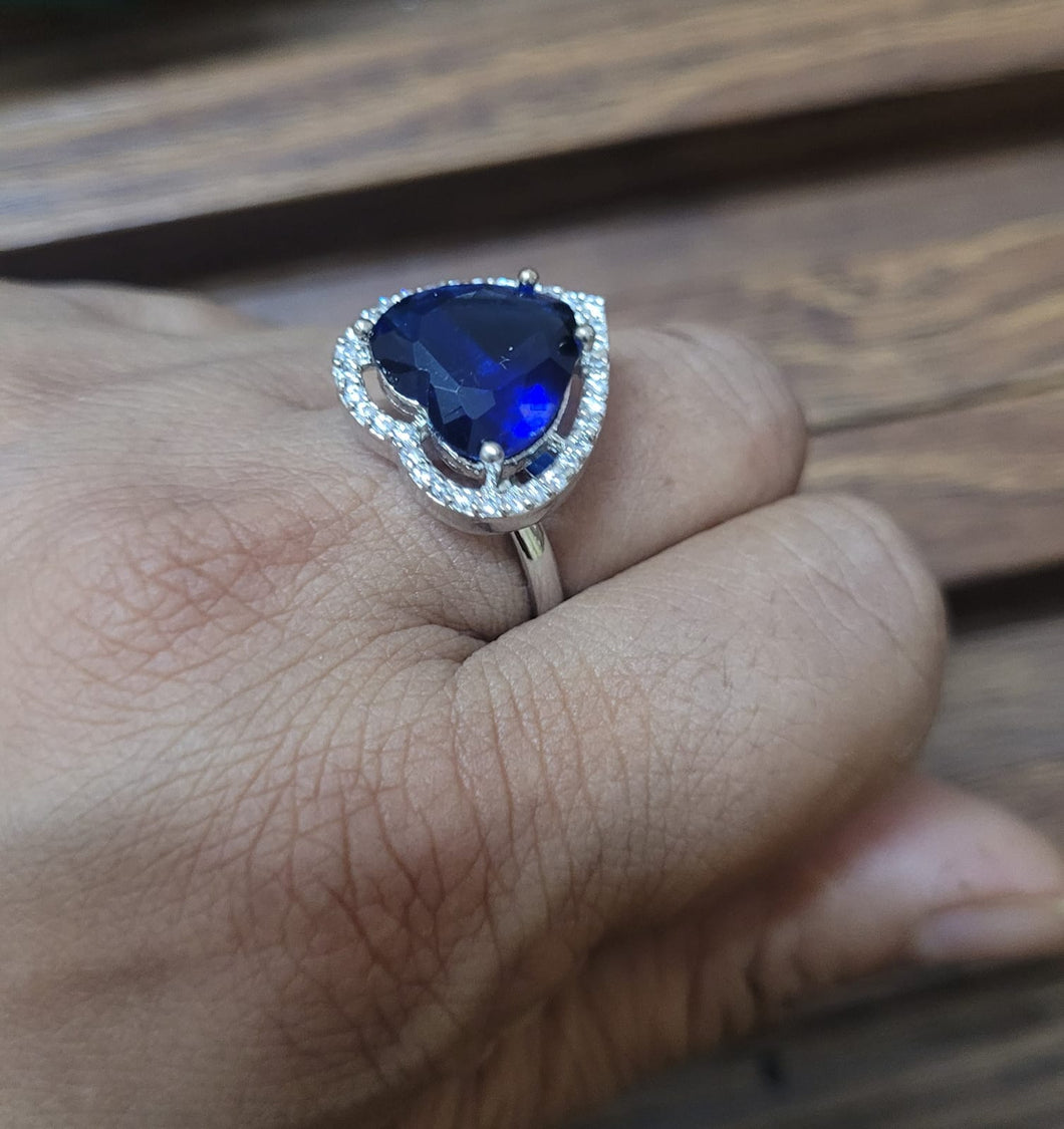 Heart Blue adjustable Ring