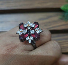 Load image into Gallery viewer, Victorian Red cz adjustable Ring