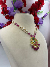 Load image into Gallery viewer, Real Pearl (Basra) Kundan Necklace  Set