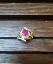 Load image into Gallery viewer, Red cz adjustable Ring