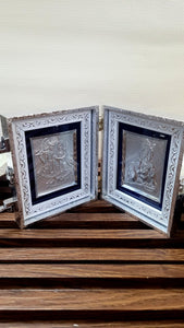 Radha Krishna Bal gopal Pocket Folder Temple for Pooja Room/999 Silver Foiled