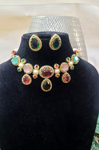 Load image into Gallery viewer, Sabyasachi inspired choker Diamond Necklace set