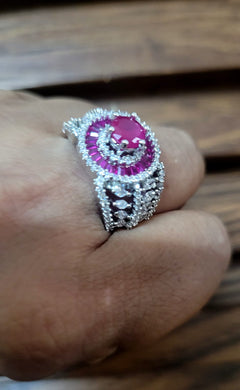 Ruby Magic cz adjustable Ring