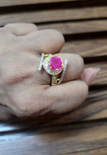Load image into Gallery viewer, Red cz adjustable Ring