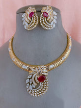 Load image into Gallery viewer, Red Hasli Diamond Necklace set