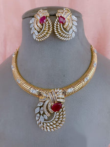 Red Hasli Diamond Necklace set