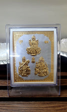 Load image into Gallery viewer, Laxmi Ganesh ji Saraswati Photo Frame for Pooja Room  /22ct Gold Foiled